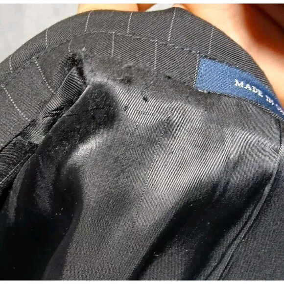 Ralph Lauren 42R Blazer Black Classic Retro Stripe Preppy Wool Sport Coat Jacket - Picture 11 of 11